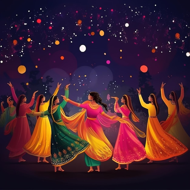 Dandiya-nachtviering op navratri