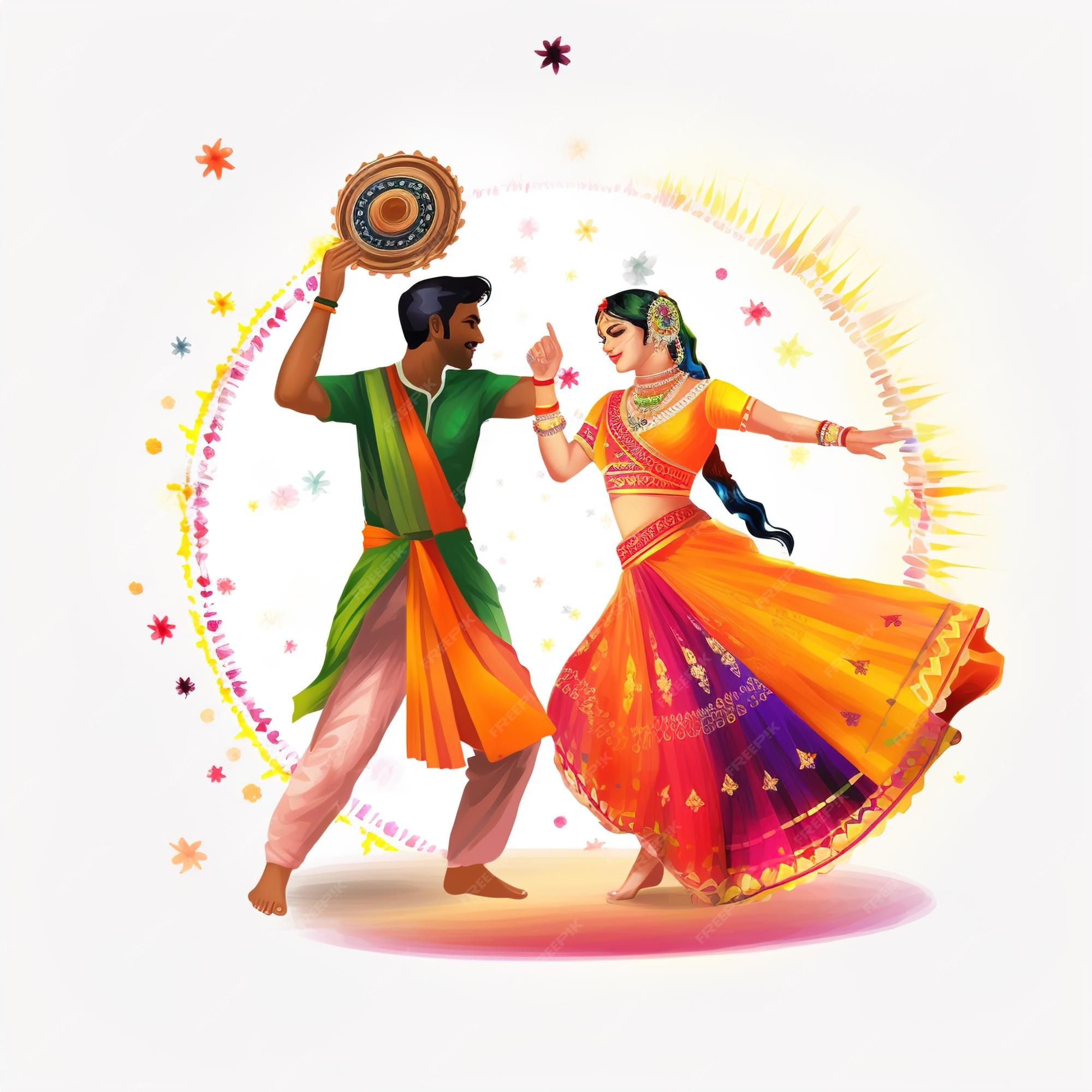 Premium Photo Dandiya night celebration on navratri