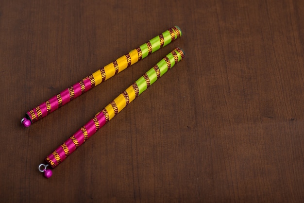 Dandiya sticks for Indian folk dance in Navratri Festival