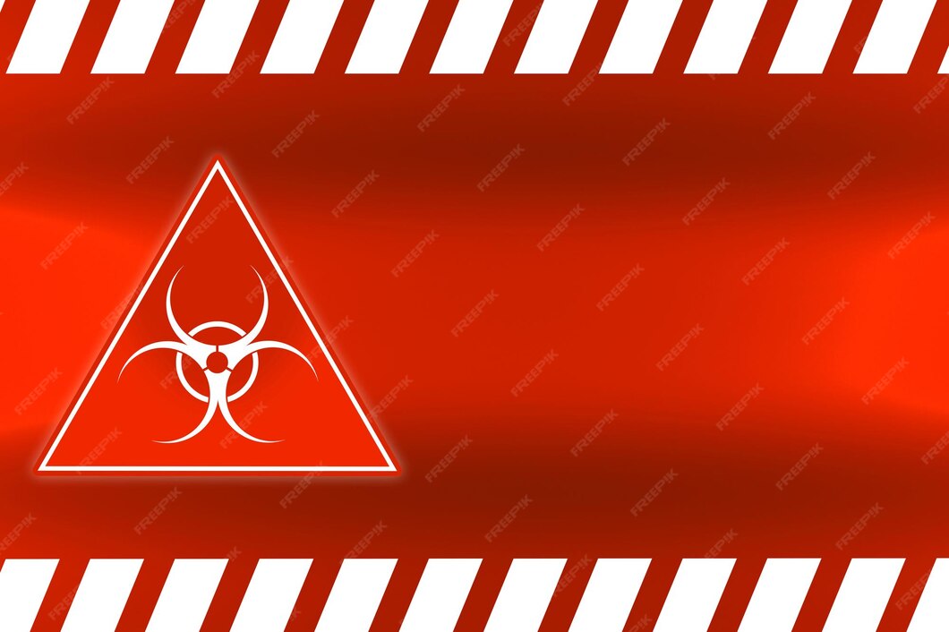 Premium Photo Danger ribbon and sign attention biohazard and falling