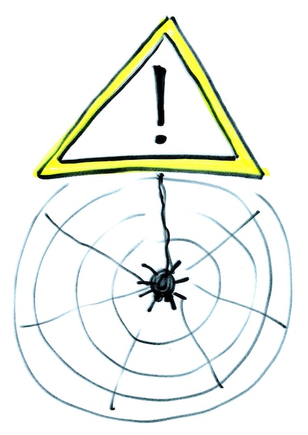 Danger spider creepy halloween sign