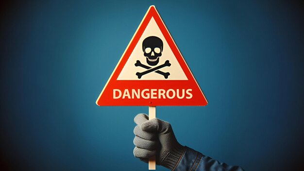 Photo danger symbol dangerous drug unsafe dark background