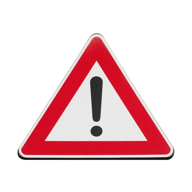 Photo danger traffic sign isolated over white