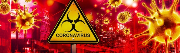 Dangerous corona virus SARS pandemic risk concept 3D illustration
