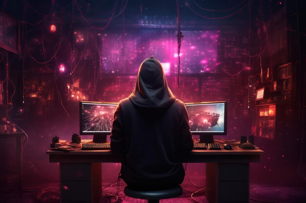 Dangerous hooded hacker breaks into data servers