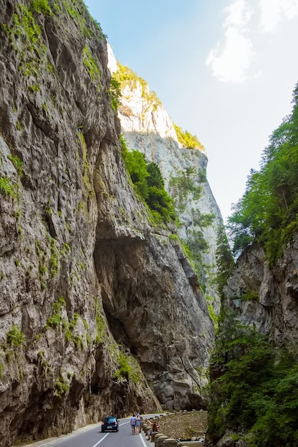 Dangerous road through the Bicaz Gorge in Romania