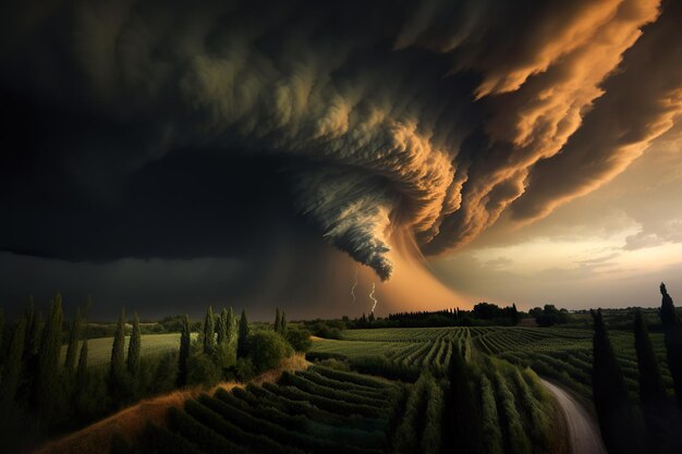 Dangerous tornado in italy generative ai