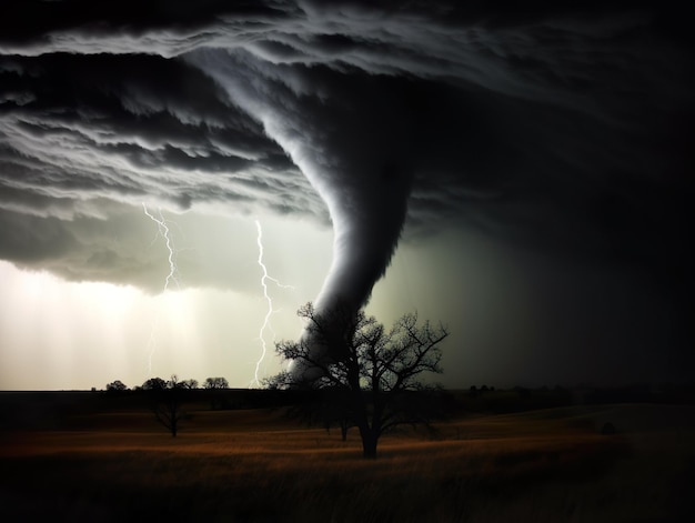 Dangerous tornado in tornado alley