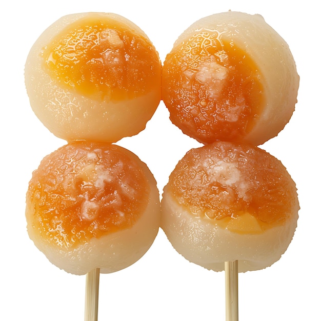 Foto dango dessert giapponese su sfondo bianco