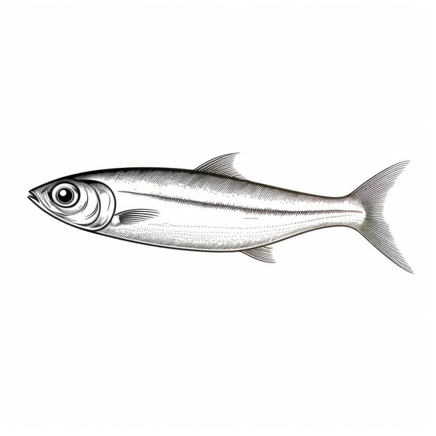 Danio Caeruleus Albacore Eenvoudige en kleurrijke zwart-witte grafische illustraties