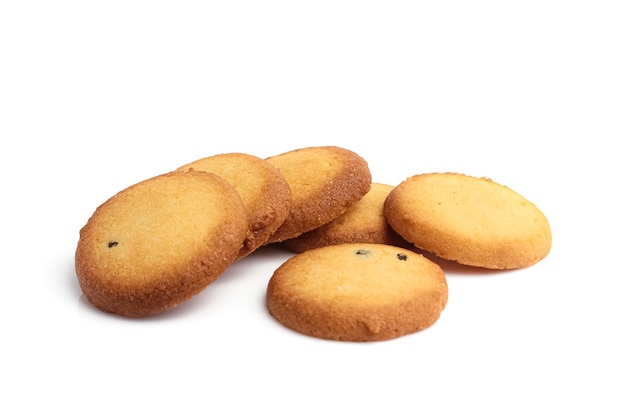 Danish butter cookies isolated on white background