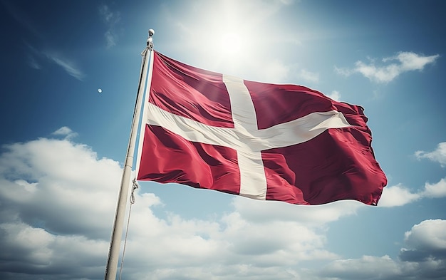 Danish Flag in the air