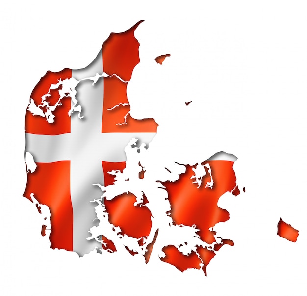 Danish flag map