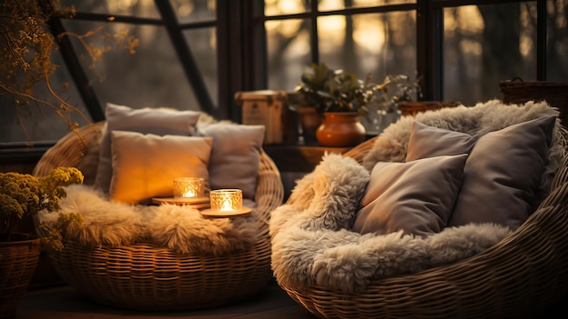 Photo danish hygge home representations