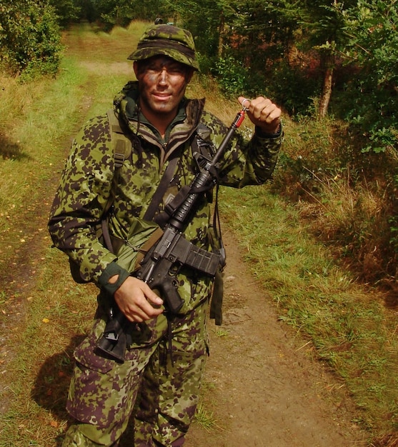 Danish scout unit member special forces doing training yuri\
arcurs own snapshot photos from his military days
