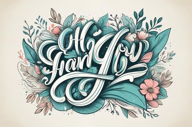 Dank u Handlettering Greeting Card Typografische Vector achtergrond