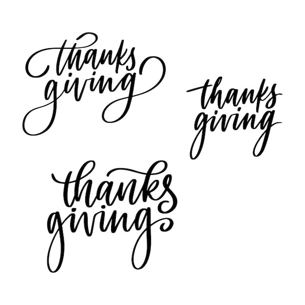 Dank u voor het verstrekken van penseel lettering vector set Hand lettering