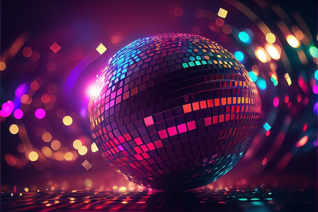 Dans disco party neon party plaats illustratie AI