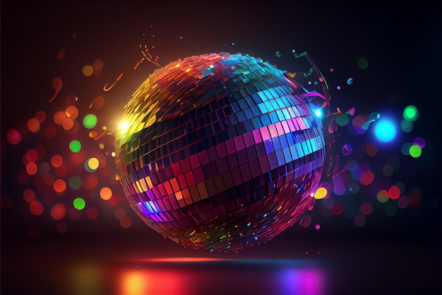 Dans disco party neon party plaats illustratie AI