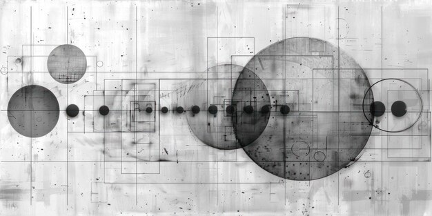 Foto dansende bollen abstracte monochrome compositie met cirkelvormige patronen