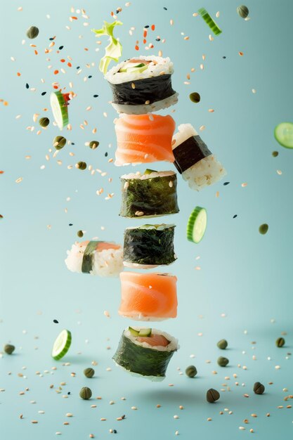 Foto dansende sushi symfonie