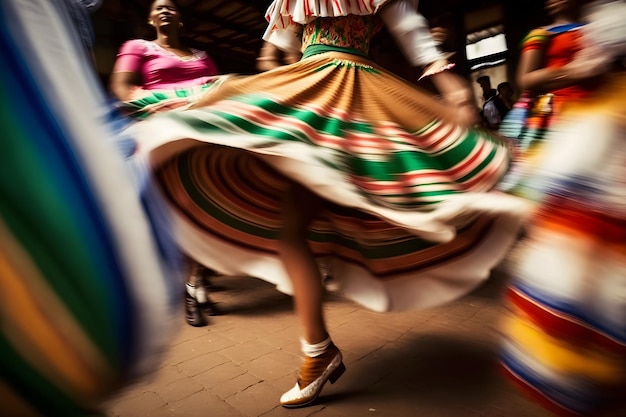 Danser Neemt deel aan het Cinco De Mayo festival in beweging Neuraal netwerk AI gegenereerd