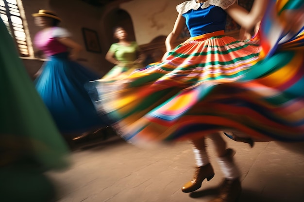 Danser Neemt deel aan het Cinco De Mayo festival in beweging Neuraal netwerk AI gegenereerd