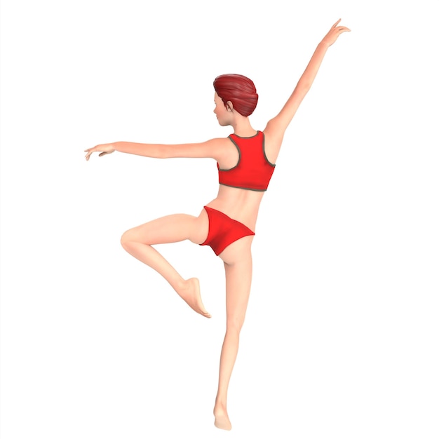 Danseres meisje 3D-modellering