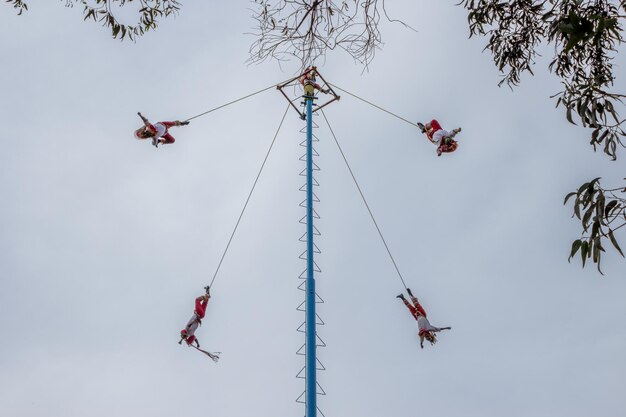 The Danza de los Voladores or Papantla flyers an ancient Mesoamerican ceremony performed in Mexico
