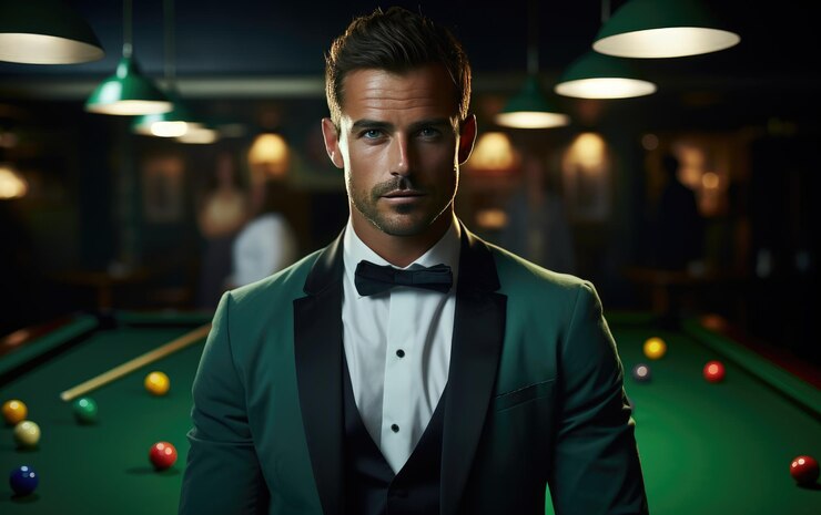Photo 클럽에서 dapper 잘생긴 스누커 플레이어 투명한 배경에 고립 png