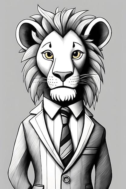 Premium AI Image | Dapper Lion Coloring Page for Kids and Adults ...