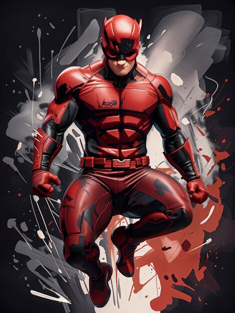 daredevil in dynamic pose illustration style