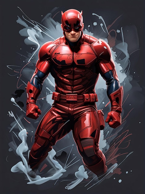 daredevil in dynamic pose illustration style