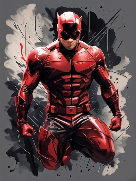 daredevil in dynamic pose illustration style