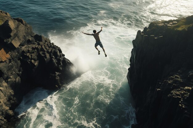 Photo daredevils leap astonishing cliff diving in a breathtaking 32 ar