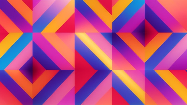 Photo a daring geometric pattern with a diagonal design in pink orange and blue ai generative