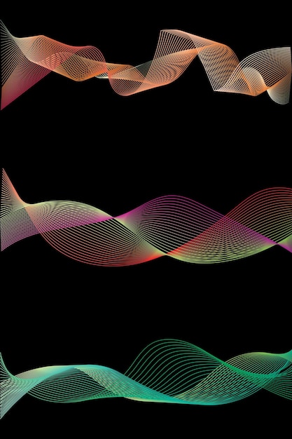 Dark abstract background with a glowing abstract waves abstract background