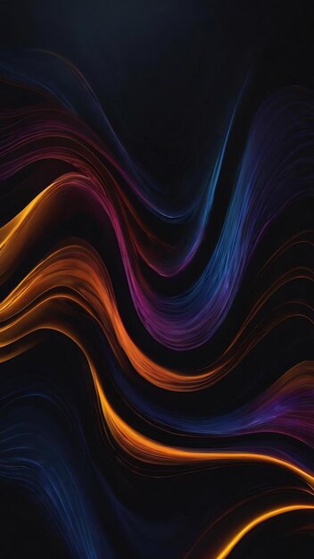 Темный абстрактный фон с светящимися абстрактными волнами абстрактный фон