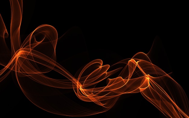 Dark abstract background with a glowing abstract waves.