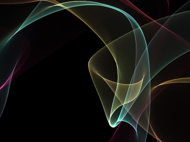 Dark abstract background with a glowing abstract waves