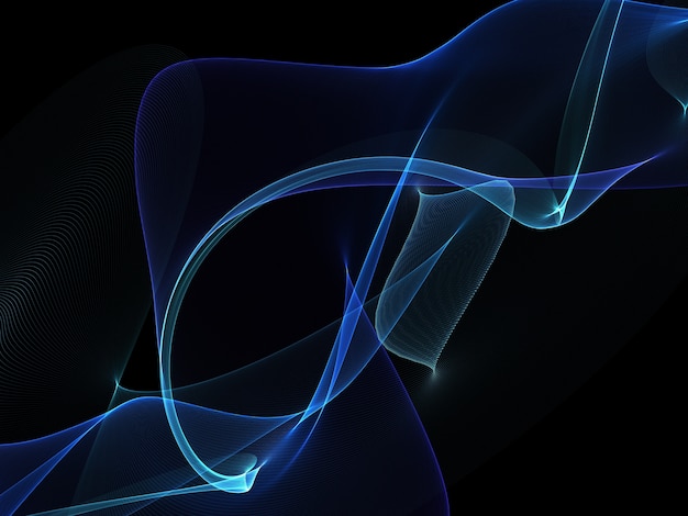 Dark abstract background with a glowing abstract waves