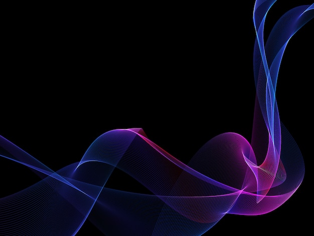 Photo dark abstract background with a glowing abstract waves