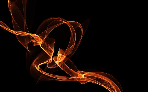 Dark abstract background with a glowing abstract waves