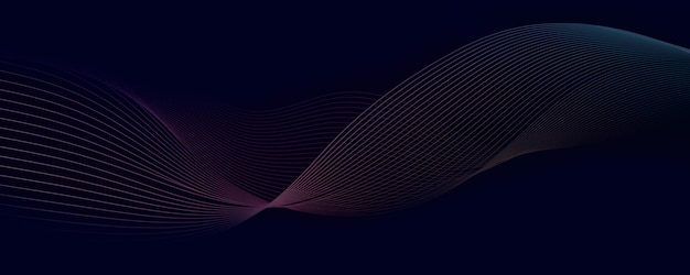 dark abstract background with a glowing wave shiny moving lines design element