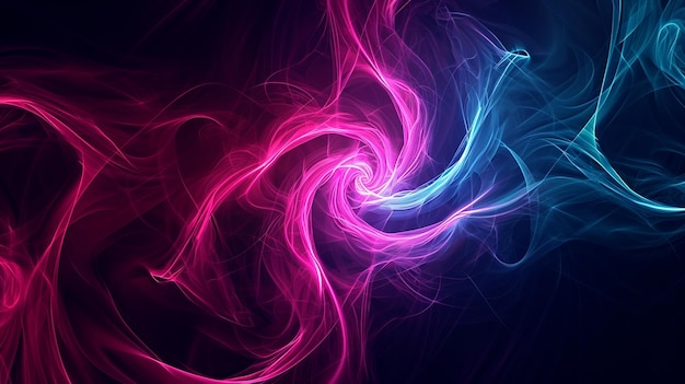 Dark Abstract Background With Neon Lines Forming Int Scene Wallpaper