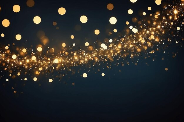 Photo dark abstract holidays brass lights on background