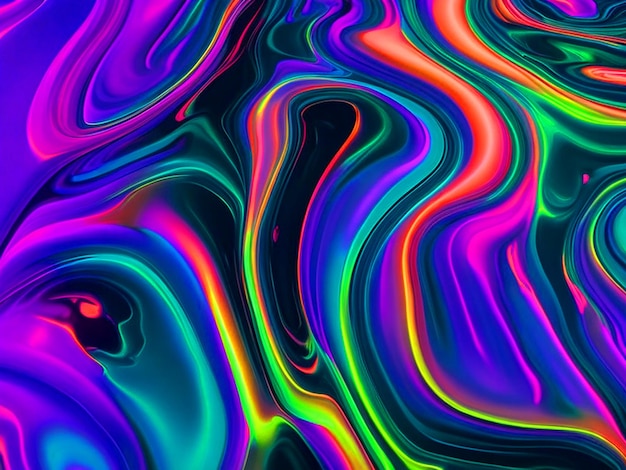 Dark abstract neon geometric background liquid colors