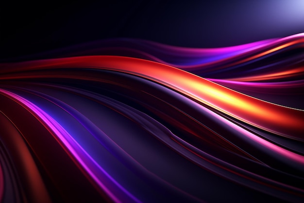 Photo dark abstract neon wave background created with generative ai