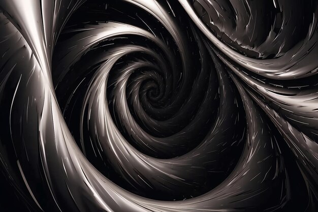 Photo dark abstract spiral swirl twirl and vortex shapes