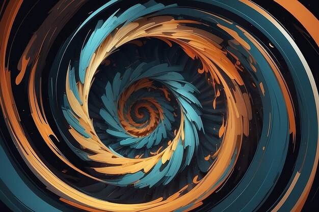 Dark abstract spiral swirl twirl and vortex shapes